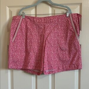 CAbi 5121 Pink Patterned Stretch Skort with Zip Pockets